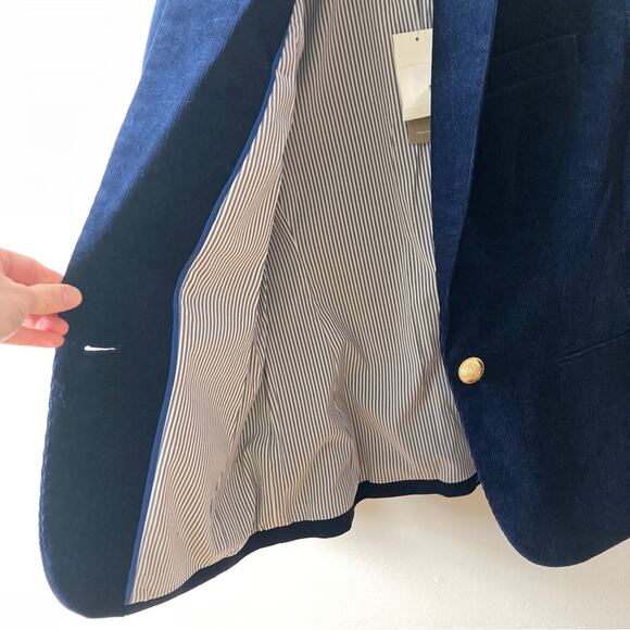 Corduroy Blazer J.Crew Campbell Blue Size 0 Petite NWT - Picture 5 of 11